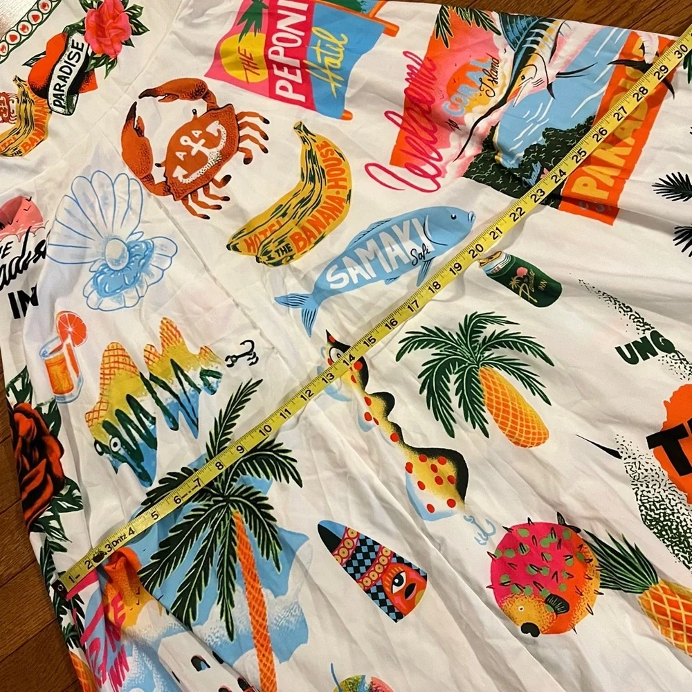 Cute Tropical Novelty Print Sleeveless Maxi Dress 🦀 - Picture 8 of 16